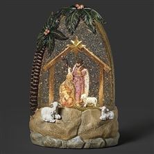 FONTANINI® LIGHTED SWIRL GLITTER NATIVITY