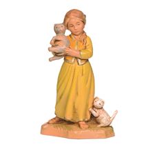 FONTANINI 5" GIRL WITH KITTENS (FILIA) - NATIVITY COLLECTION
