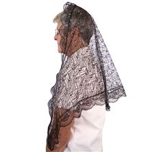 LACE MANTILLA / CHAPEL VEIL - BLACK