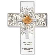"BAPTIZED IN CHRIST" BAPTISMAL WALL CROSS