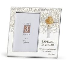 "BAPTIZED IN CHRIST" BAPTISMAL PICTURE FRAME