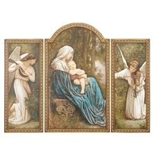 MADONNA AND CHILD TRIPTYCH WALL HANGING - 26" x 20"