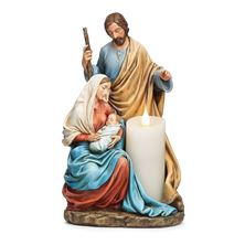 HOLY FAMILY STATUE WITH VOTIVE