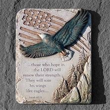 ON EAGLE'S WINGS WALL PLAQUE - 9 ¼”H
