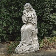 MARY KISSING BABY JESUS GARDEN STATUE - 16"