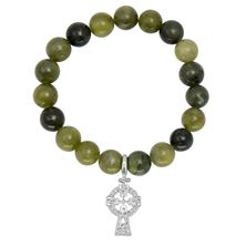 CONNEMARA MARBLE CELTIC CROSS BEAD BRACELET