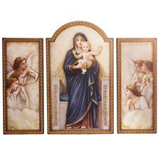 BLESSED VIRGIN MARY TRIPTYCH WALL HANGING - 26" x 20"