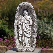 SACRED HEART OF JESUS - SOLAR LED GARDEN STATUE - 18 ¼”
