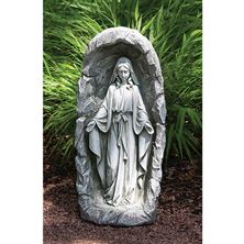 OUR LADY OF GRACE - SOLAR LED GARDEN STATUE - 18 ¼”