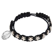 ST. JOSEPH TERROR OF DEMONS BLACK CORD BRACELET