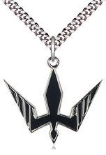 STERLING SILVER HOLY SPIRIT PENDANT WITH CHAIN - 1" x 1 1/8"