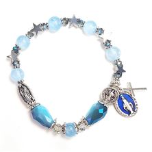 GENUINE GEMSTONE MARY OUR QUEEN - ROSARY BRACELET