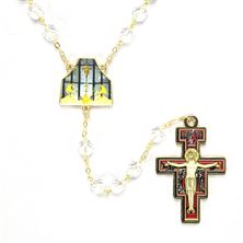 OUR LADY OF THE ANGELS CHAPEL CRYSTAL BEAD ROSARY