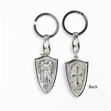 ST. MICHAEL SHIELD KEY CHAIN