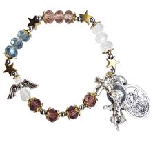 GENUINE GEMSTONE ST. MICHAEL THE ARCHANGEL and GUARDIAN ANGEL - CHAPLET BRACELET