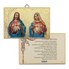 THE SACRED HEART AND IMMACULATE HEART MOSAIC PLAQUE