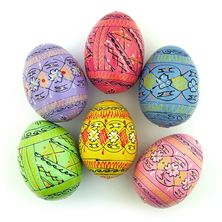 PASTEL UKRAINIAN PYSANKY EGGS (SET OF 6)