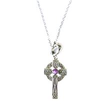 CELTIC CROSS PENDANT WITH CHAROITE