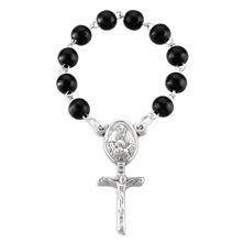 SINGLE DECADE ROSARY - BLACK BEAD