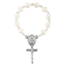 SINGLE DECADE ROSARY - WHITE BEAD