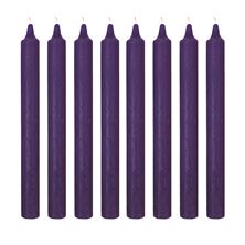 PACKAGE OF EIGHT VIOLET 8" TAPER CANDLES