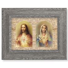 THE SACRED HEARTS FRAMED ART - 9 1/2" X 7 1/2"