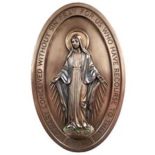 MIRACULOUS MEDAL PLAQUE - COLD CAST BRONZE