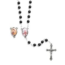 POPE LEO XIV BLACK BEAD ROSARY