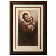ST. JOSEPH AND JESUS FRAMED ARTWORK - 13" X 19"