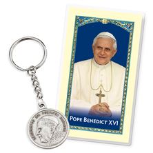 POPE BENEDICT XVI KEY CHAIN AND HOLY CARD