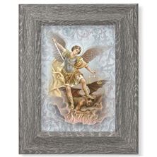 ST. MICHAEL FRAMED ART - 7 1/2" X 9 1/2"