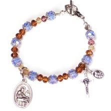 ST, JOSEPH THE WORKER NOVENA BRACELET - ST. JOSEPH AND HOLY FAMILY MEDALS AND BENEDICTINE CRUCIFIX