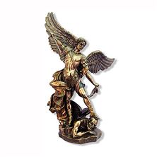 ST. MICHAEL BRONZED STATUE - 10"