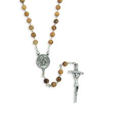 OLIVE WOOD NATIVITY ROSARY WITH HOLY FAMILY CENTER