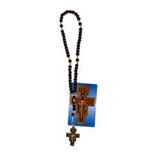 SAN DAMIANO WOOD BEAD ROSARY