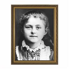 ST. THERESE CHILDHOOD PHOTO - GOLD FRAME - 10 1/4" x 12 1/4"