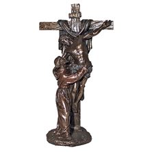 CHRIST WITH ST. FRANCIS COLD CAST BRONZE STATUE