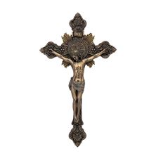 ORNATE ST. BENEDICT WALL CRUCIFIX - BRONZED