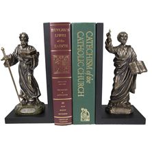 SS. PETER AND PAUL BRONZE BOOKEND SET