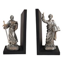 SS. PETER AND PAUL PEWTER-STYLE BOOKEND SET