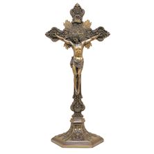ORNATE ST. BENEDICT CRUCIFIX WITH BASE