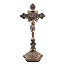 ORNATE ST. BENEDICT CRUCIFIX WITH BASE - 17"