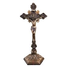 ORNATE ST. BENEDICT CRUCIFIX WITH BASE - 9 ½”