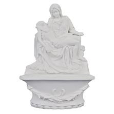 VERONESE PIETA HOLY WATER FONT WITH BASE - WHITE