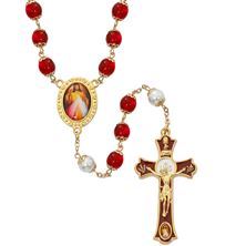 DIVINE MERCY RED BEAD ROSARY