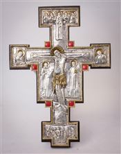 SILVER GIOTTO CROSS WITH ICONS