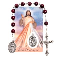DIVINE MERCY SINGLE DECADE ROSARY WITH PRAYER CARD