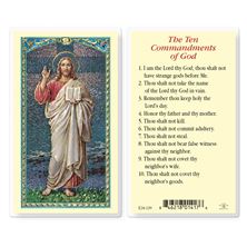 LAMINATED HOLY CARD - 10 COMMANDMENTS