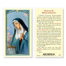 LAMINATED HOLY CARD - MOTHER OF SORROWS