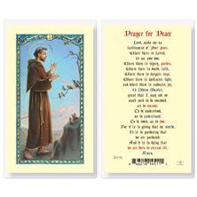 LAMINATED HOLY CARD SAINT FRANCIS OF ASSISI